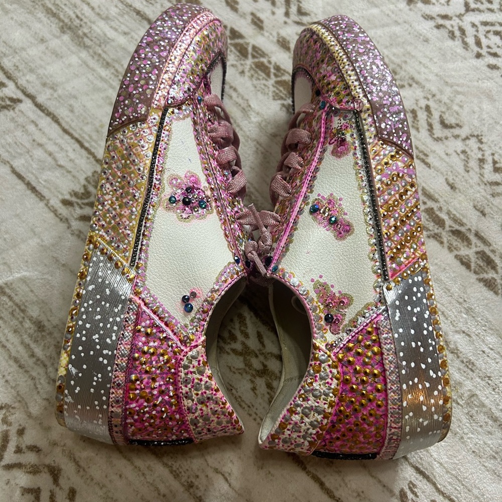 ✨ Handmade Beaded Dolce Vita Sneakers -colorful Sequin Detail (One-of-a-Kind!) ✨